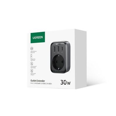 Ugreen CD314 30W Schnellladegeraet, Dual USB/USB-C Anschluss, Europaeischer AC Ada