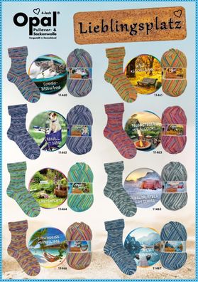 100g Opal Lieblingsplatz 4-fach Sockenwolle Garn Stricken Häkeln GP 89,50€/1kg