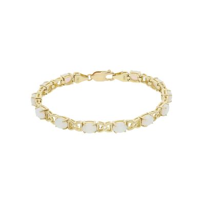 Armband Damen Gold 585 mit Opal Imitaten Second Hand wie neu 25325897 getragen