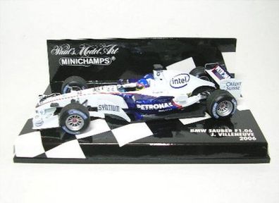 BMW Sauber F1.06 No. 17 J. Villeneuve Formel 1 2006 in OVP mit Acrylhaube 1:43 Minich