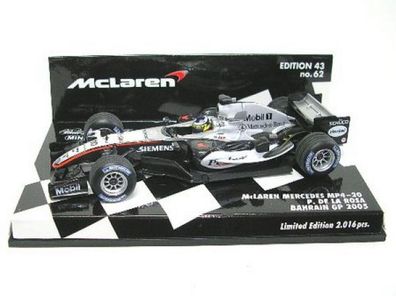 McLaren Mercedes MP4-20 No.10 P. DeLaRosa Bahrain GP Formel 1 2005