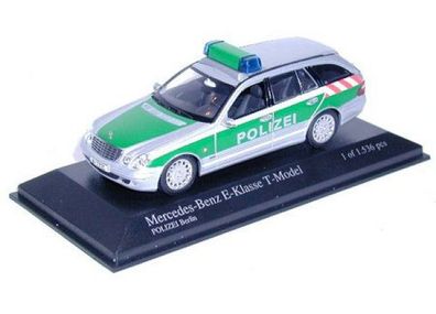 Mercedes Benz E-Klasse T-Model Polizei Berlin in OVP mit Acrylhaube 1:43 Minichamps 
