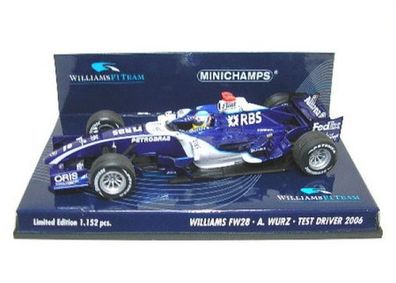 Williams FW 28 A. Wurz Test Driver Formula 1 2006 - 1:43 Minichamps