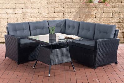 Eckgarnitur Sierra Flachrattan eisengrau