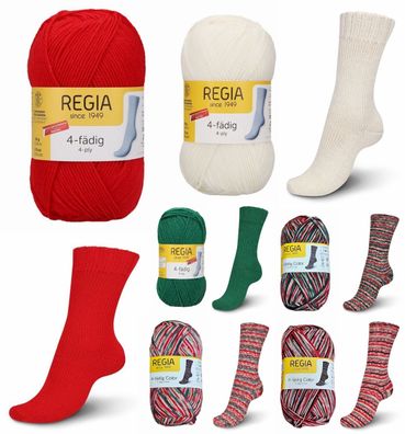 100g Regia Christmas Edition I Uni & Color Sockenwolle zum stricken GP 74,90€/kg