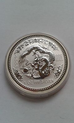 1$ 2000 Australien Lunar Drache dragon1 Dollar 2000 Drache 1 Unze 999er Silber
