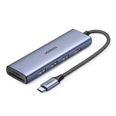 Ugreen CM511 6-in-1 USB-C Adapter - HDMI, 3x USB-A 3.0, SD/TF Kartenleser - Grau