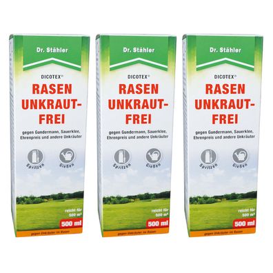 3 x DR. Stähler Dicotex® Rasenunkrautfrei, 500 ml