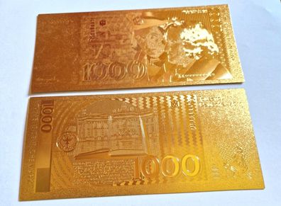 Alte Deutsche Mark Goldfolie Banknote 1000 DM (CM130925)