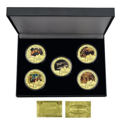 Ägyptische Pharao Medaillen Satz vergoldet mit Farbe (4) (PM1309251)