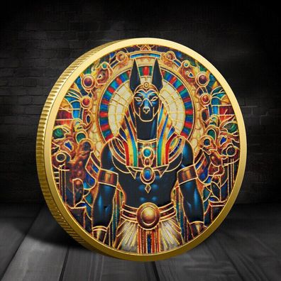 Ägyptische Medaille/ Pharao Medaille/Ägypten Souvenier/Anubis/Neusilber (PM1309252)
