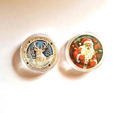 Medaille Weihnachten/Weihnacht Renntier Medaille/ versilbert (Med1309252)