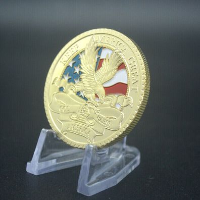 Donald Trump/USA Medaille 2025/ Amerika/ vergoldet mit Farbe(Med1309257)