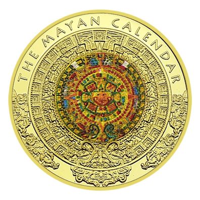 Schöne Maya Kalender Medaille/Maya Zivilisation/ Sehr selten - vergoldet(Med1309259)