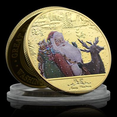 Medaille Weihnachten/Renntier Medaille/ vergoldet (Med1309252)