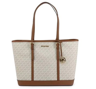 Michael Kors Jet Satz Reisen Klein Reißverschluss Spitze ToteTasch Vanille 35S0GTVT1V