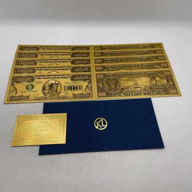 5 Stück 1 Million Dollar Banknoten + Zertifikat Gold Plated(M13092560)