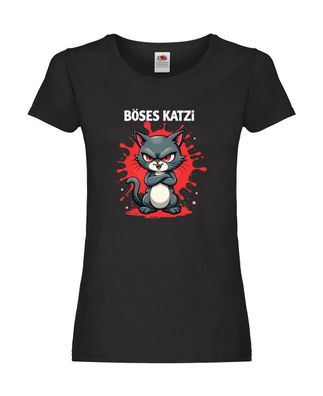 Böses Katzi | Böse Katze | katzenliebhaber v2 Damen Shirt Schwarz