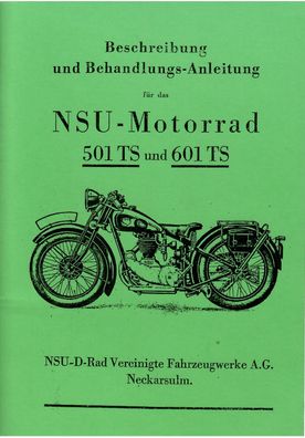 Bedienung und Behandlungs-Anleitung NSU Motorrad, Oldtimer, Klassiker