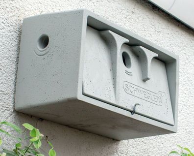 Naturschutzprodukt Sperlingskoloniehaus 3SP Fassadenquartier H 24,5 cm am Gebäude