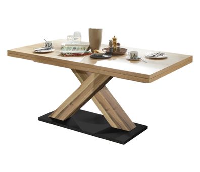 Esstisch ausziehbar Elene 160x90x76 Plankeneiche/Asteiche 1398