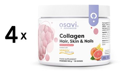 4 x Osavi Collagen Peptides (Hair, Skin & Nails), Lemon & Grapefruit - 150g