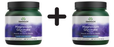 2 x Swanson Albion Chelated Magnesium Glycinate Powder - 150g