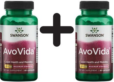 2 x Swanson AvoVida, 300mg Maximum Strength - 60 caps
