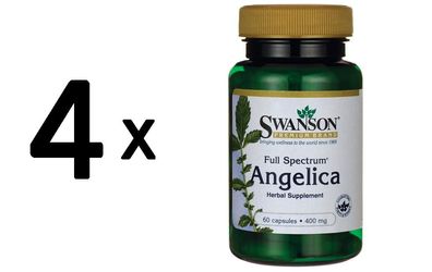 4 x Swanson Full Spectrum Angelica Root, 400mg - 60 caps