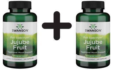 2 x Swanson Full Spectrum Jujube Fruit, 675mg - 60 caps