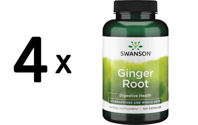 4 x Swanson Ginger Root - 120 caps