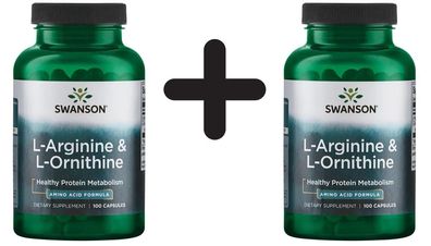 2 x Swanson L-Arginine & L-Ornithine - 100 caps