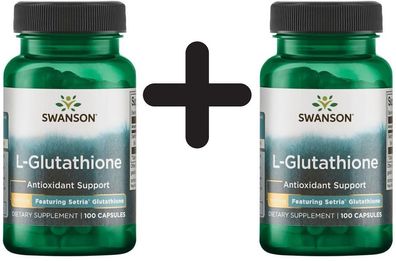2 x Swanson L-Glutathione, 100mg - 100 caps