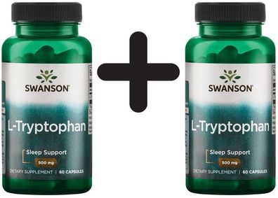 2 x Swanson L-Tryptophan, 500mg - 60 caps