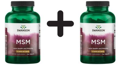 2 x Swanson MSM Methylsulfonylmethane, 1500mg - 120 tabs