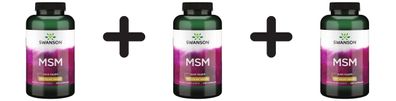 3 x Swanson MSM, 500mg - 250 caps
