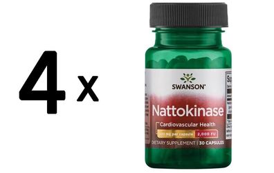 4 x Swanson Nattokinase, 100mg - 30 caps