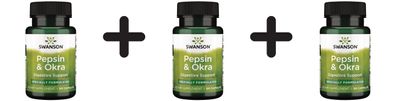 3 x Swanson Okra Pepsin - 90 caps