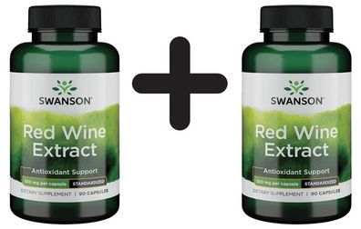 2 x Swanson Red Wine Extract, 500mg - 90 caps