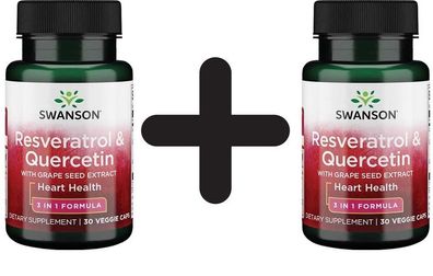 2 x Swanson Resveratrol & Quercetin - 30 vcaps