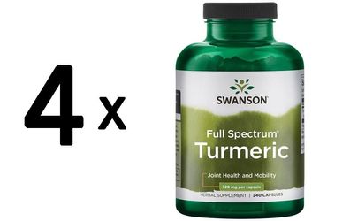 4 x Swanson Turmeric, 720mg - 240 caps