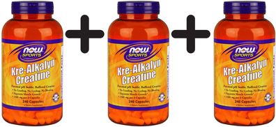3 x NOW Foods Kre-Alkalyn Creatine - 240 caps
