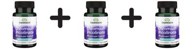 3 x Swanson Chromium Picolinate, 200mcg - 100 caps