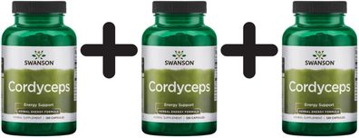 3 x Swanson Cordyceps, 600mg - 120 caps