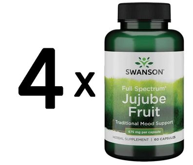 4 x Swanson Full Spectrum Jujube Fruit, 675mg - 60 caps