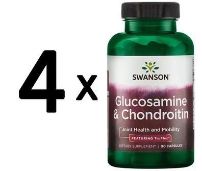4 x Swanson Glucosamine & Chondroitin - 90 caps