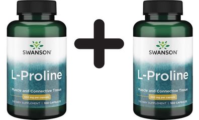 2 x Swanson L-Proline, 500mg - 100 caps