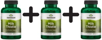 3 x Swanson Milk Thistle (Standardized), 250mg - 120 caps