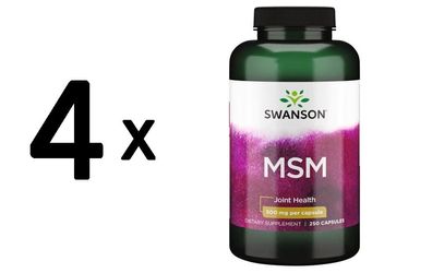 4 x Swanson MSM, 500mg - 250 caps