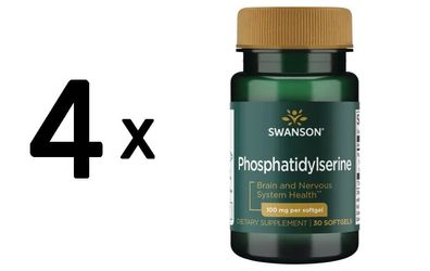 4 x Swanson Phosphatidylserine, 100mg - 30 softgels